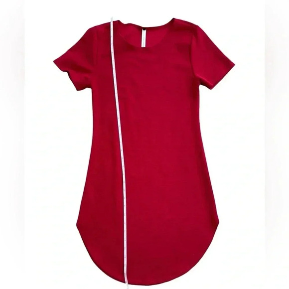 Basic Simple Plain Round Neck Short Sleeve Mini Bodycon Dress , Size Small - Picture 5 of 8